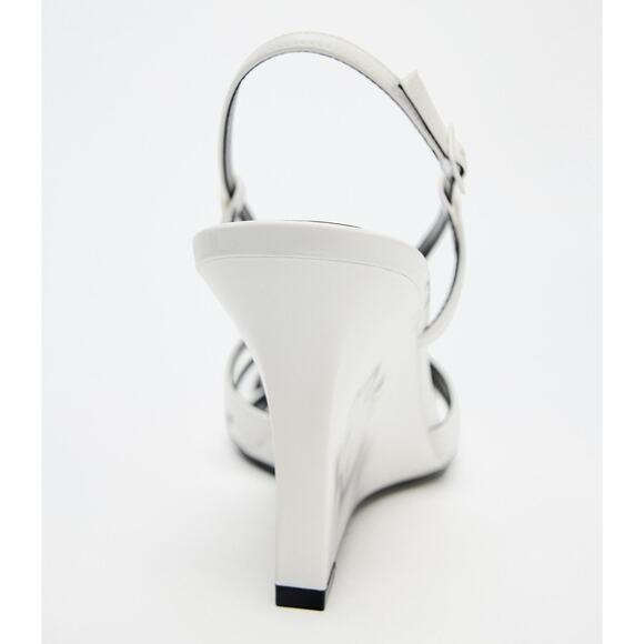 RARE!!! ZARA White Strappy Wedge Heels NWT - Picture 13 of 15